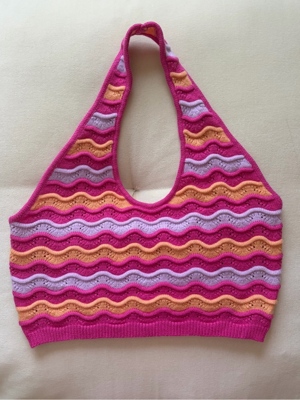 Womens Pink/Purple/Orange Halter Top -Medium